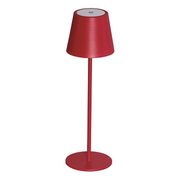 LED Dimmable επαναφορτιζόμενο επιτραπέζιο φωτιστικό INITA LED/1,2W/1800 mAh IP54 κόκκινο